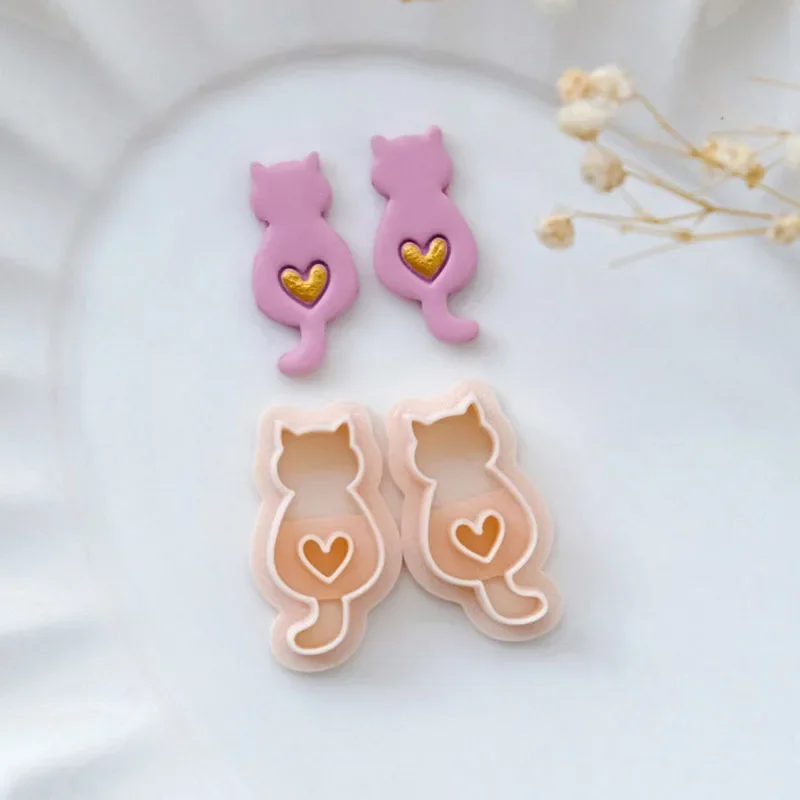 Polymer Clay Cutter Cat Polymer Clay Cutters Valentines Day Style Cutters Animal Shape Polymer Clay Earring Cutter Jewelry Making Tools