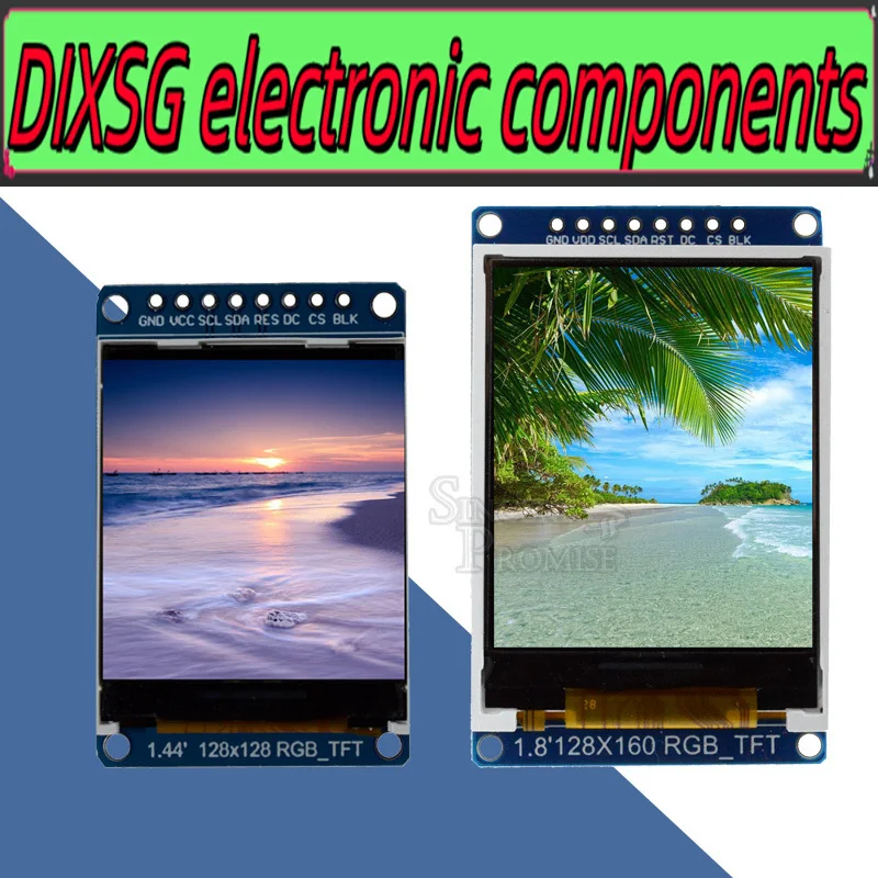 

DIXSG 3.3V 1.44 1.8 inch Serial 128*128 128*160 65K SPI Full Color TFT IPS LCD Display Module Board Replace OLED ST7735