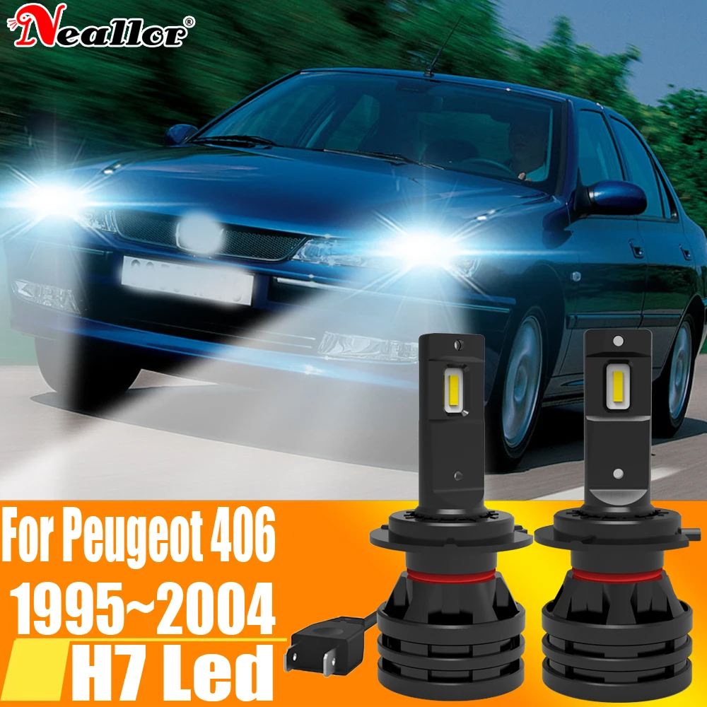 

2 шт., Автомобильные светодиодные лампы H7 Canbus H18 6000K 12 В 55 Вт для Peugeot 406 1995 ~ 2004