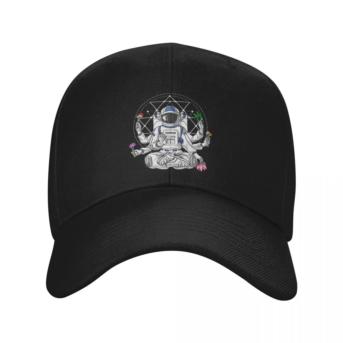 thumbnail image 1 of Gorra de béisbol psicodélica de astronauta Psychonaut para hombre y mujer, con visera protectora, snapback., 1 of 7