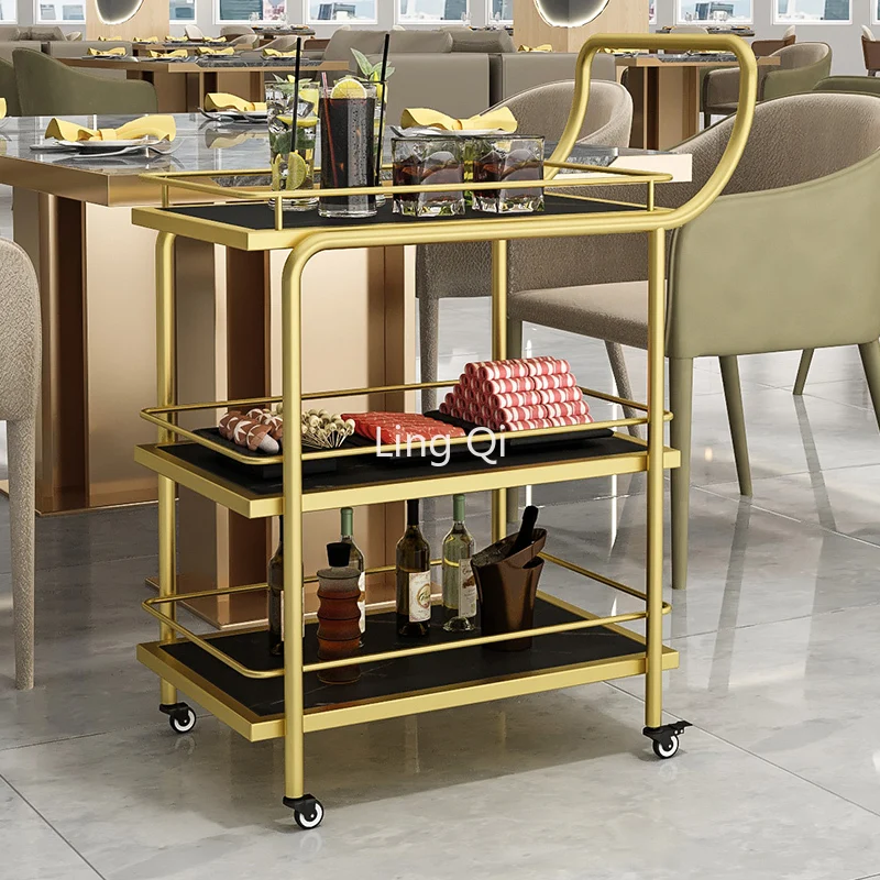 Carrelli Mobili In Metallo Ferro Ristorante Apartmen Hotel Wheel Modern Salon Cart Tea Che Serve Muslimate Set Da Pranzo Mobili