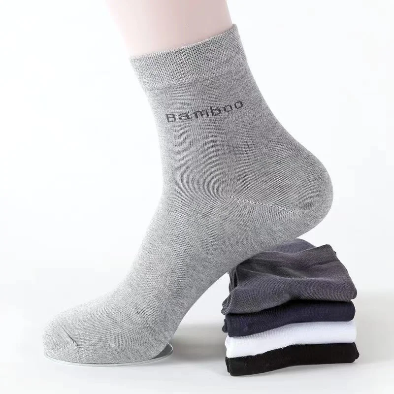 5 짝/몫 새로운 남성 양말 대나무 섬유 양말 캐주얼 비즈니스 항균 통기성 중반 튜브 양말 FastShipping