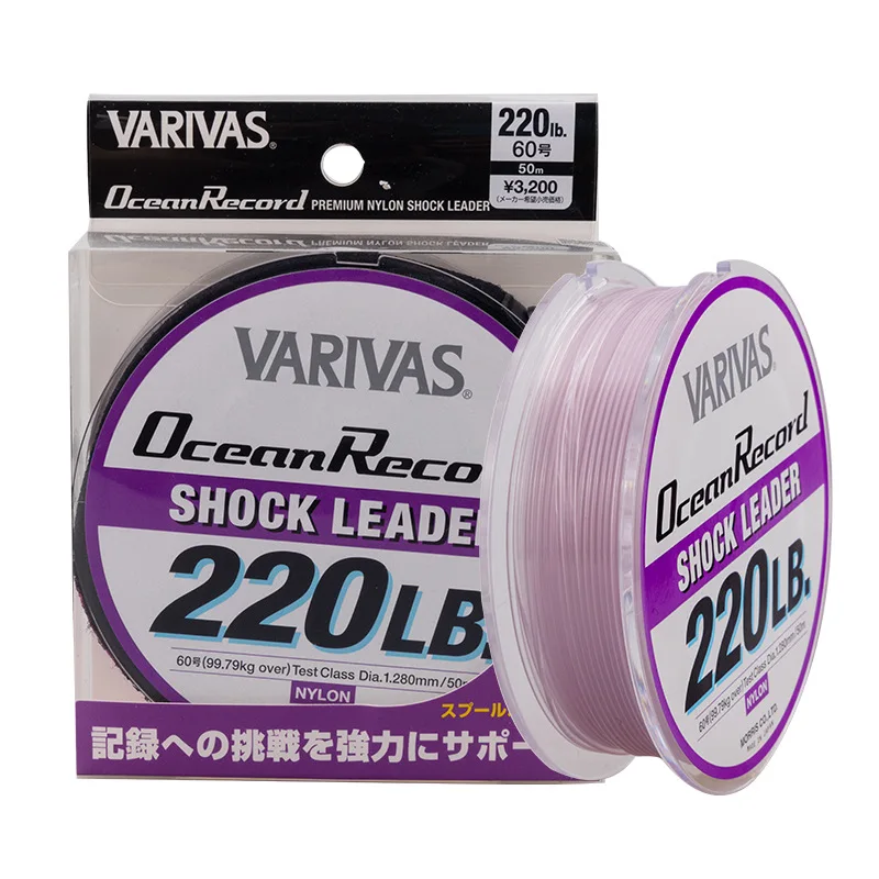 Original VARIVAS Ocean Record Premium Nylon Shock Leader Sea Fishing Line Tuna Fishing Line Big Game Leader 35LB-370LB 50M/30M
