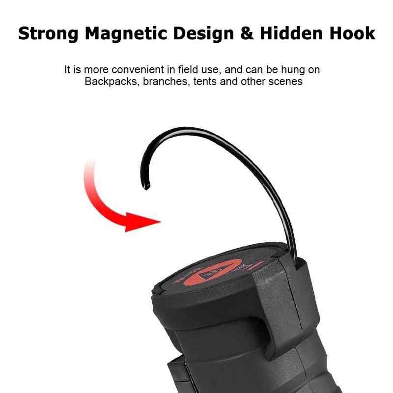 Description Picture 3 of itemFolding LED COB Working Light Portable Multifunctional USB Rechargeable Magnetic Flashlight with Hook Torch Lamp For Outdoor