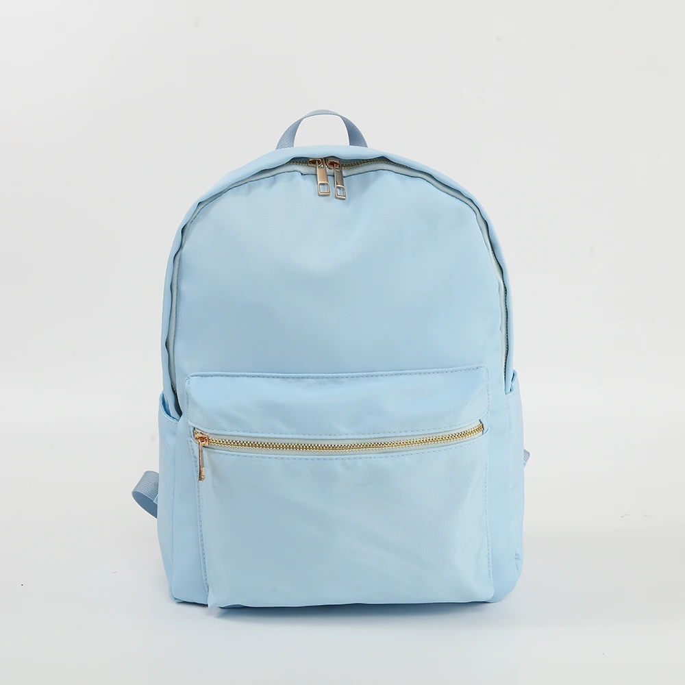 Solid Color Nylon Waterproof BackPack Large School Bag for Teenage Girls Fashion College Student Large Capacity Travel Bag