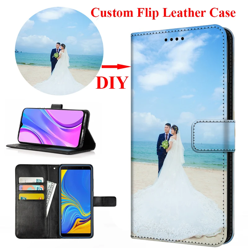 DIY Print Leather Photo Phone Case For Xiaomi Poco X3 Nfc 11 Lite 6X Redmi Note 11 8 9 10 Pro K20 K40 Custom Flip Wallet Cover