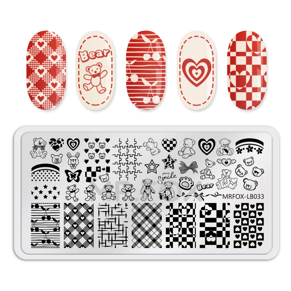 Heart Pattern Nail Art Stamping Plate Template Stencil