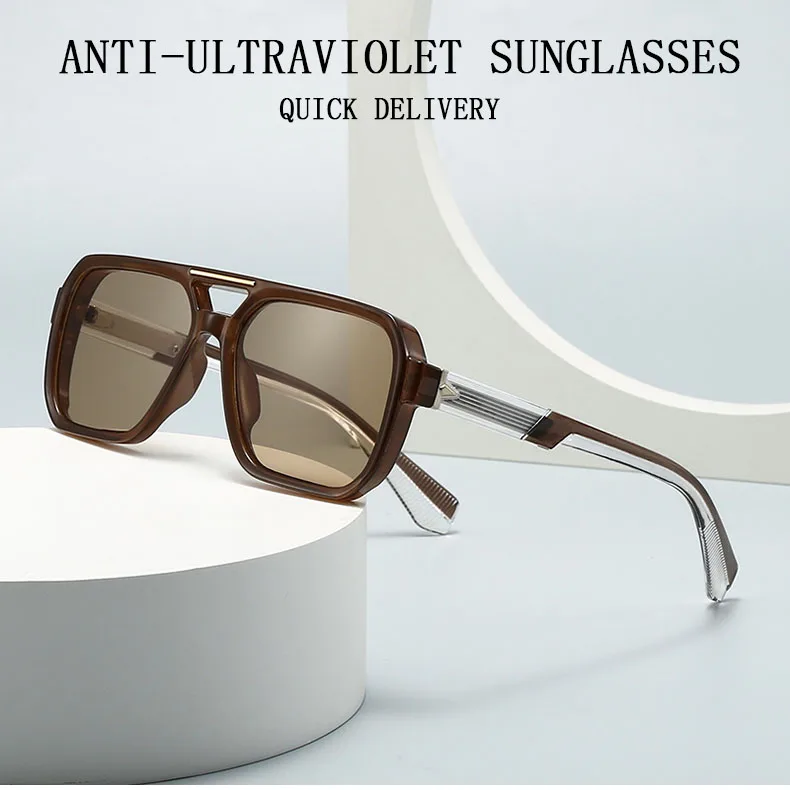 Neue 2025 quadratische Sonnenbrille Männer Vintage Luxus Sonnenbrille Frauen Mode Gläser Urlaub Gafas De Sol Hombre Lunette Soleil Femme – Detail 1