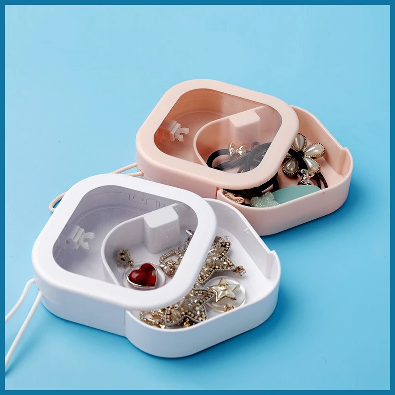 Clear Hair Tie Storage Case Organizer Lanyard Sealing Pocket Hair Clip  Earphones Jewelry Storage Box Holder Travel - AliExpress