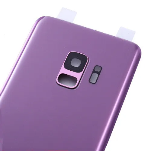 삼성 갤럭시 S9 유리 배터리 뒷면 커버 수리를위한 S9 G960 하우징 도어 폰 후면 케이스 + 카메라 렌즈 교체