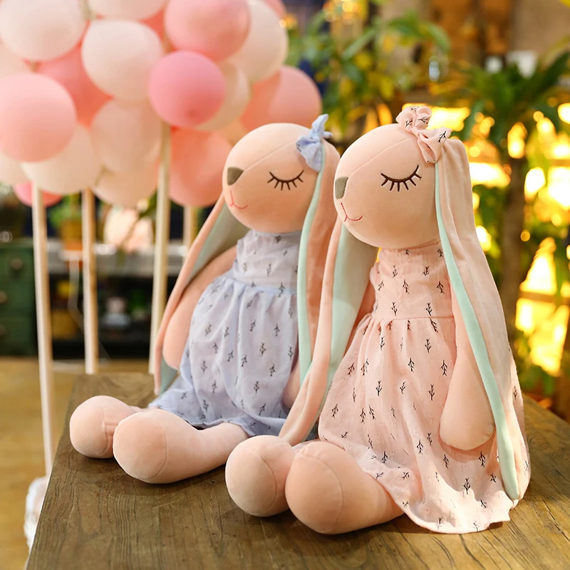 1Pc 35-65Cm Kawaii Long Ear Rabbit Giocattoli Di Peluche Baby Sleep Comfort Dolls Peluche Ripiene Giocattoli Animali Coniglio Adorabile Per Bambini Ra