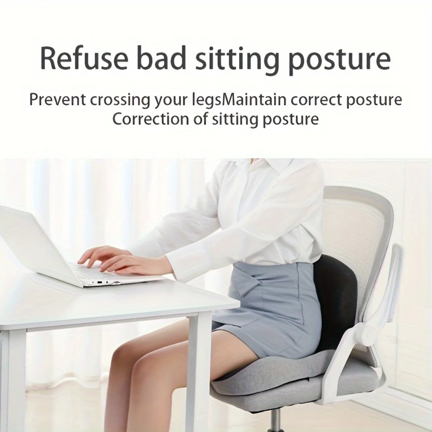 1pc Memory Foam Backrest Cushion-Ergonomic Support for Sedentary Comfort-Soft, Skin-friendly & Breathable Cover Ideal for