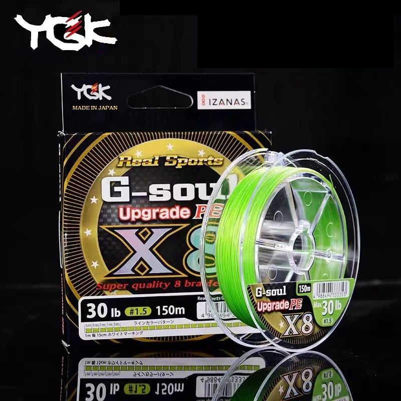 Fil De Pêche YGK X8 Green-White - 8 Brins - 150m - Diamètre 0.13mm - Résistance 22lb (9.9kg)