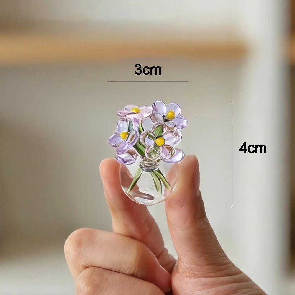 Hand-Blown Mini Colored Glass Flower Bouquet