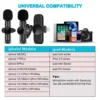 2.4G Wireless Lavalier Microphone Noise Cancelling Audio Video Recording for IPhone/iPad/Android/Xiaomi/Samsung Live Game Mic 6
