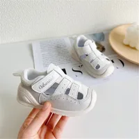 2023 New Summer Baby Shoes Leather Cut-outs Girls Sandals Soft Sole Closed Toe Little Kids Shoes Fashion Toddler Sandals 5