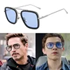 Tony Stark Sunglasses Iron Man Sun Glasses Vintage Square Metal Frames
