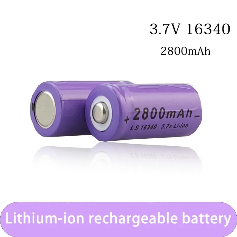 

Rechargeable Li-ion Battery with Charger, 16340 CR123A, 2700mAh, 3.7V, 100% New