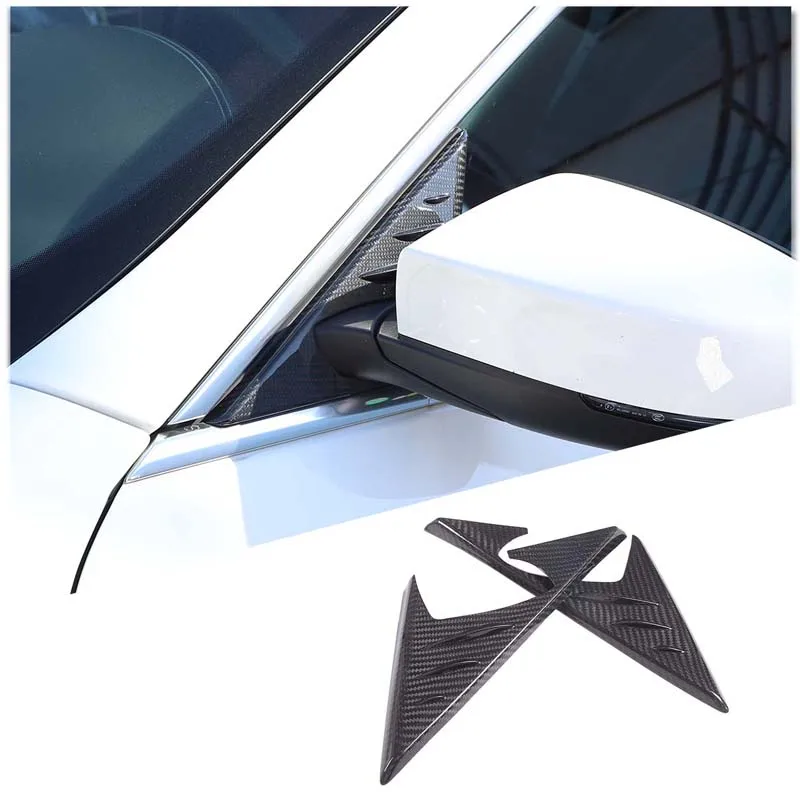 

For 2014-2022 Maserati Ghibli/Quetroporte Real Carbon Fiber Car Front Window A-pillar Rearview Mirror Triangle Cover Accessories