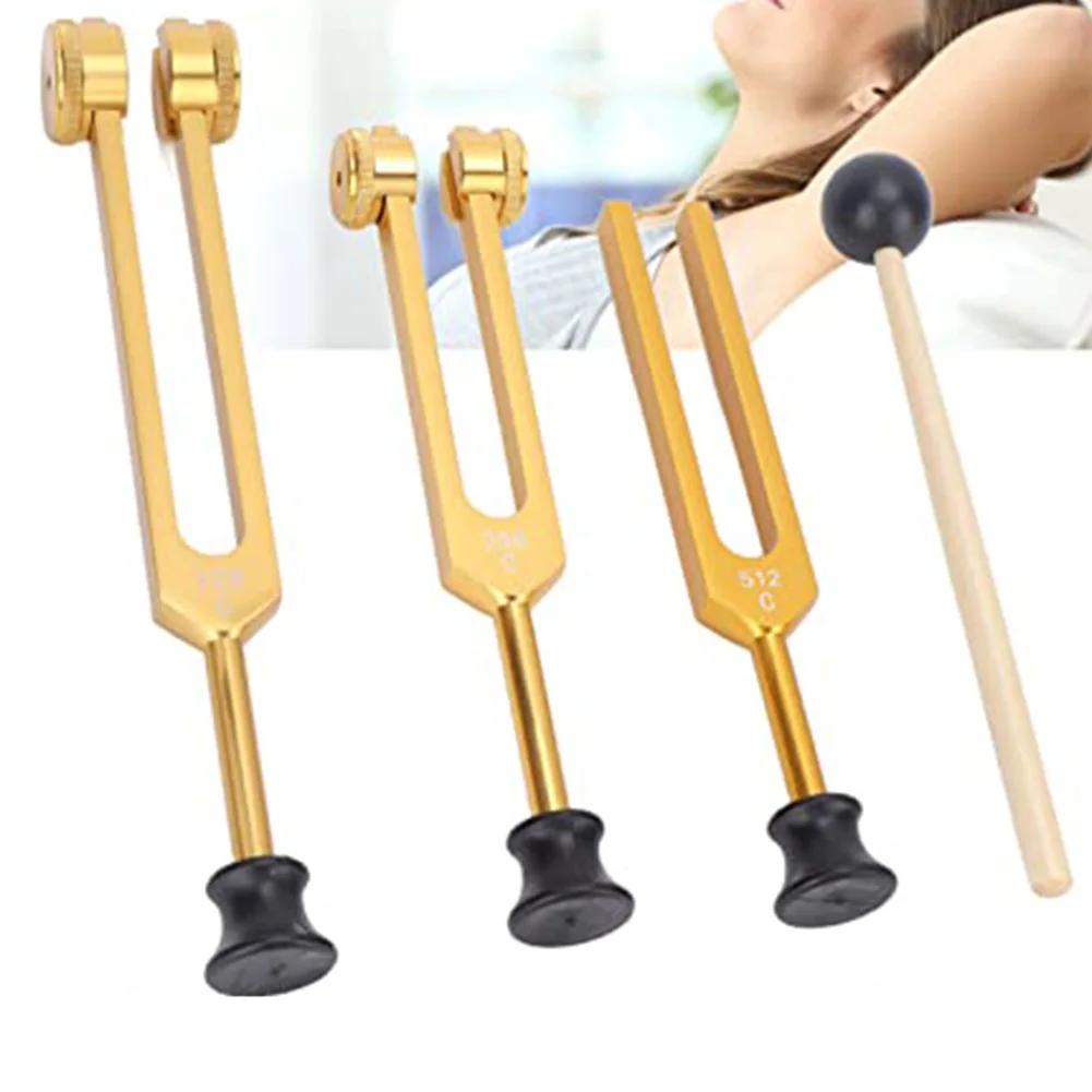 Tuning Forks Set128Hz 256Hz 512Hz Aluminum Alloy Tuning Fork Set With Hammer And Storage Bag For Sound Healing Meditation Tool