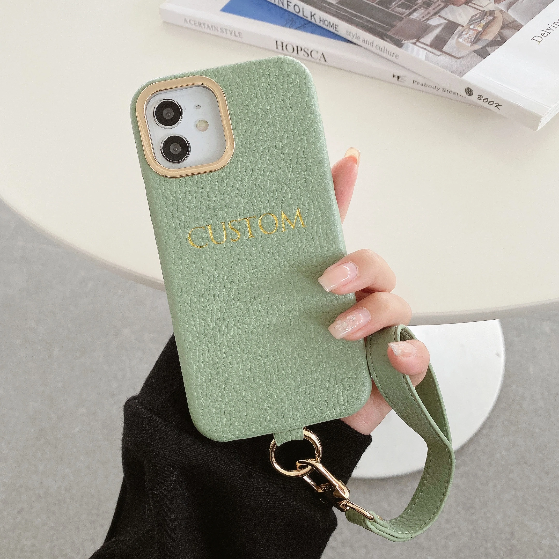 Iphone 12 Leather Case Initials  Leather Phone Case Initials - Leather  Luxury Pu - Aliexpress