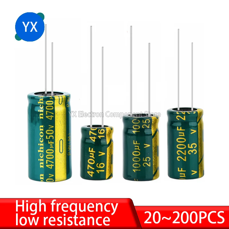 High Frequency Capacitor 6.3V 10V 16V 25V 35V 50V 400V 450V 22UF  47UF 100UF 220UF 330UF 470UF 680UF 1000UF 1500UF 2200UF 3300UF