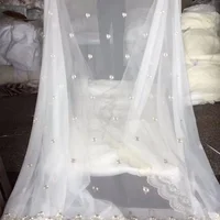 1PC White Screen Matched with Screen Bedroom Window Finished Product Good Hanging Feeling Exquisite Bead Embroidery Screen 2