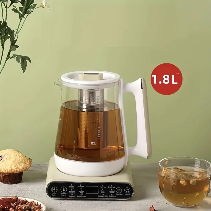 

1.8L Healthy Pot With 12 Functions,Electric Kettle Touch Panel,Glass Health Teapot, Multi-function Smart Tea Maker