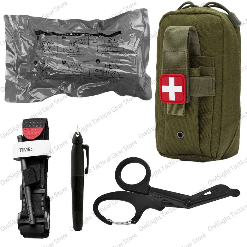 

Tactical Molle Medical EDC Pouch EMT Emergency Bandage Tourniquet Scissors First Aid Kit Survival Bag Military Pack