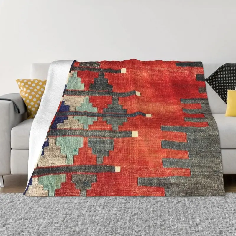 

Turkish Kilim Navaho Weave Aztec Textile Blanket Fleece Autumn Flannel Boho Ethnic Persian Tribal Throw Blankets Bedspread 1