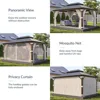 12 x 16ft Hardtop Gazebo, Widen Pole Outdoor Canopy, Aluminium Frame Galvanized Steel Double Roof Waterproof Gazebos 2