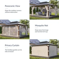 12 x 16ft Hardtop Gazebo, Widen Pole Outdoor Canopy, Aluminium Frame Galvanized Steel Double Roof Waterproof Gazebos 2