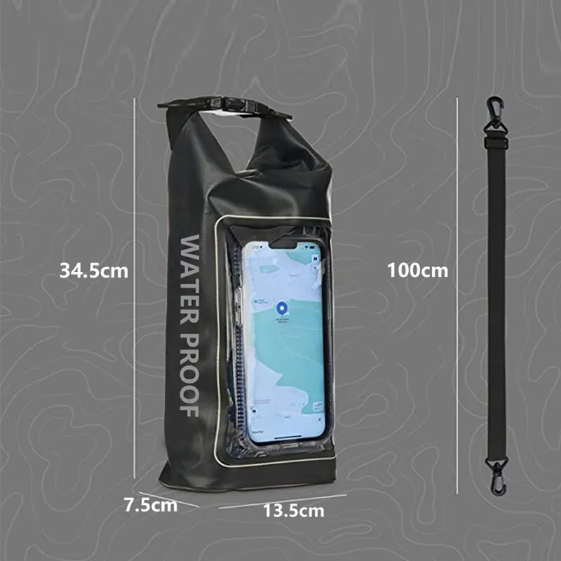 2L suchý sáček dotek obrazovka vodotěsný pytle pro treking drift rafting surfování kajak outdoorové sportovní pytle kemping aparatura XA394Q