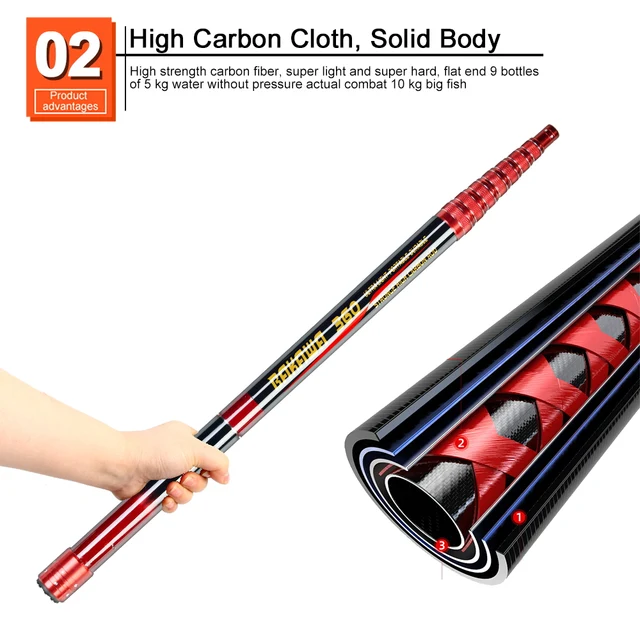 JOSBY New Foldable Fishing Net Fish Landing Net Collapsible Telescopic Pole 2.1M 3.0M 3.6M Carbon Fiber Hand Dip Net Fly Tools 3