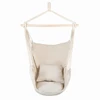 Distinctive Cotton Canvas Hanging Rope Chair with Pillows Beige 3
