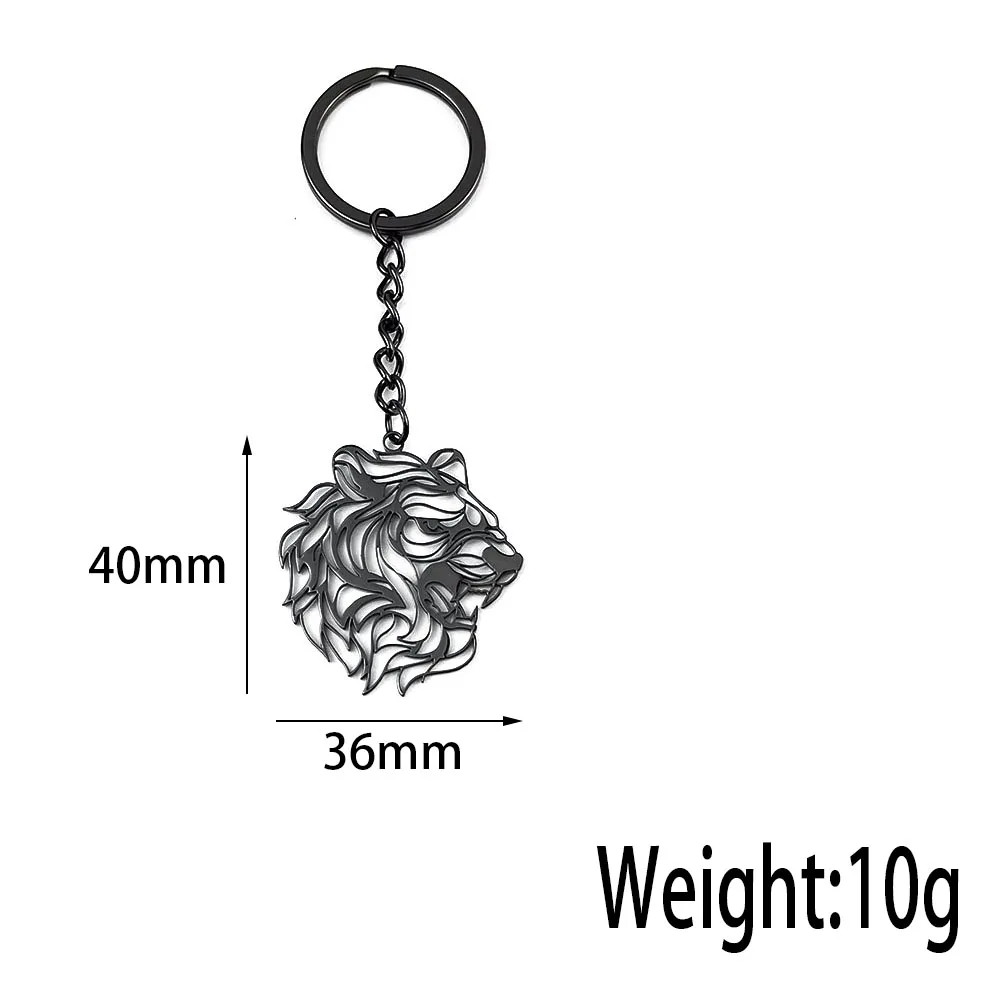 18K Gold-Plated Stainless Steel Tiger Head Pendant - Waterproof and Non-Fading Keychain Accessory