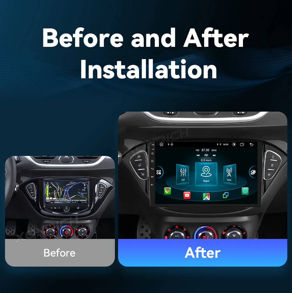 XONRICH Android 14 Autoradio für Opel Corsa 2015-2019 Adam 2013-2016 Kabelloses Carplay GPS-Navigation DSP AI-Sprachsteuerung Auto-Multimedia – Detail 4