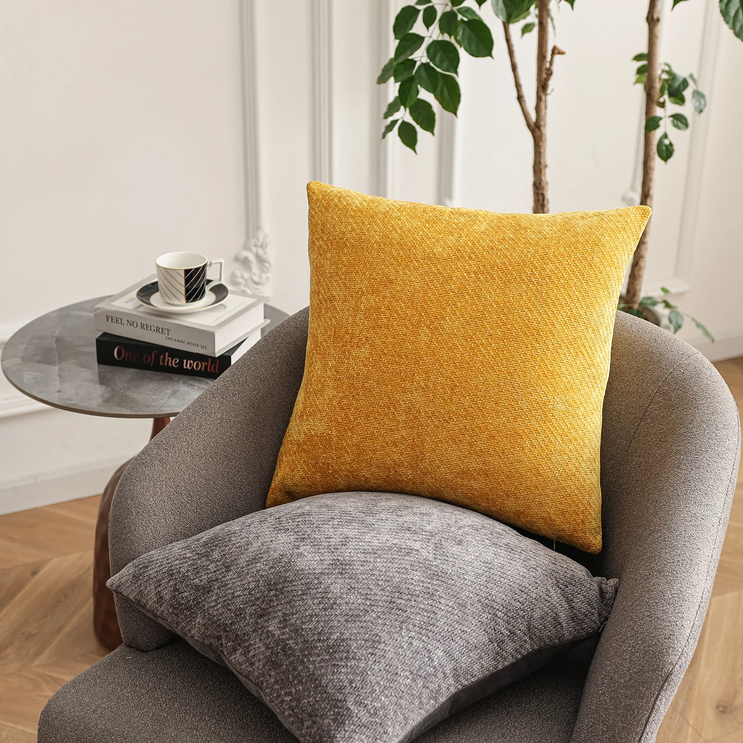 2 Stück weiche Chenille-Dekokissenbezüge für Wohnzimmerdekoration, neutrale Sofakissenbezüge für moderne Heimdekoration, Sonderangebot – Detail 4