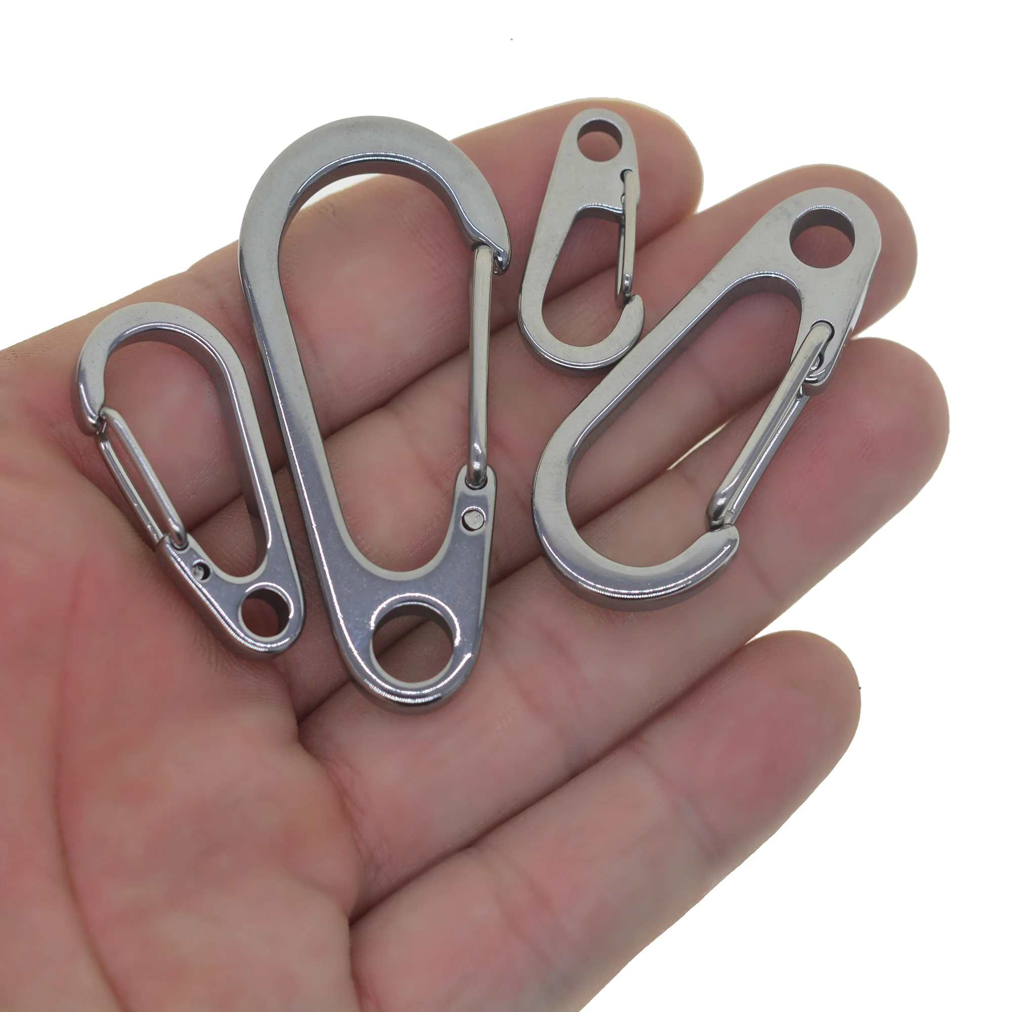 Mousquetons à Visser Inox AISI 316 - Charge Rupture 480 Kg, écrou De Sécurité, Lot De 2