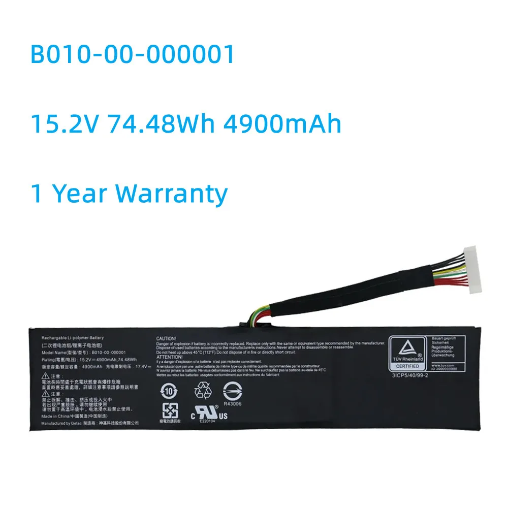 B010-00-000005 Batteria Per Laptop Per Tablet Getac 4 Icp5/63/117 Serie B010-01-000001 15.2V 74.48Wh 4900Mah