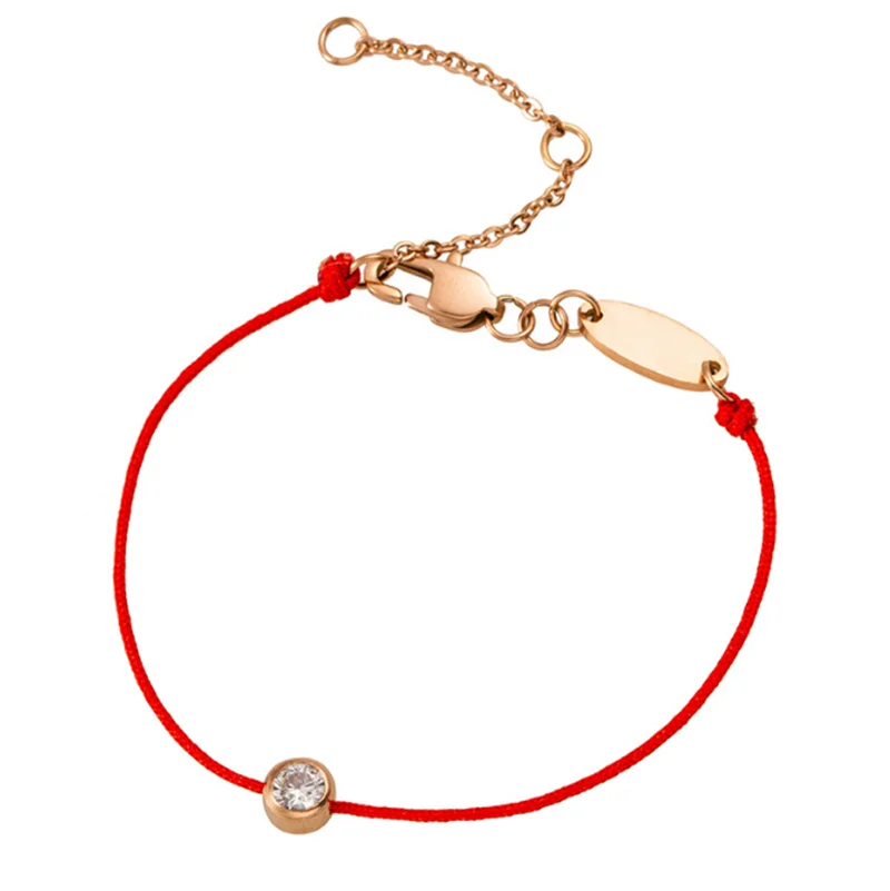 

Classic Thick Version Full Rope Single Crystal Bracelet Retro Titanium Steel Red Stainless Jewelry No Fade