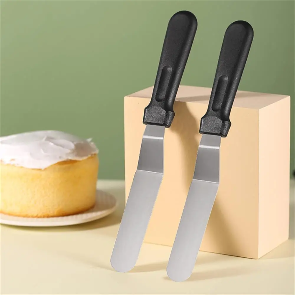 6” Stainless Steel Butter Cake Buttercream Knife Spatula Plastic Handle Baking Tool Spatula Minimalist Style Icing Spreader, Pa