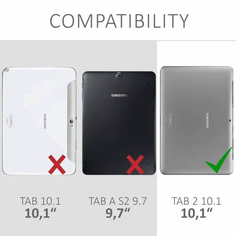 Capa para Samsung Galaxy Tab 10.1 Gt-p5100 P5110 P7510 P7510 360 Graus de Rotação Tablet Case Couro do Plutônio Tab2 10.1 Vidro - Imagem 3