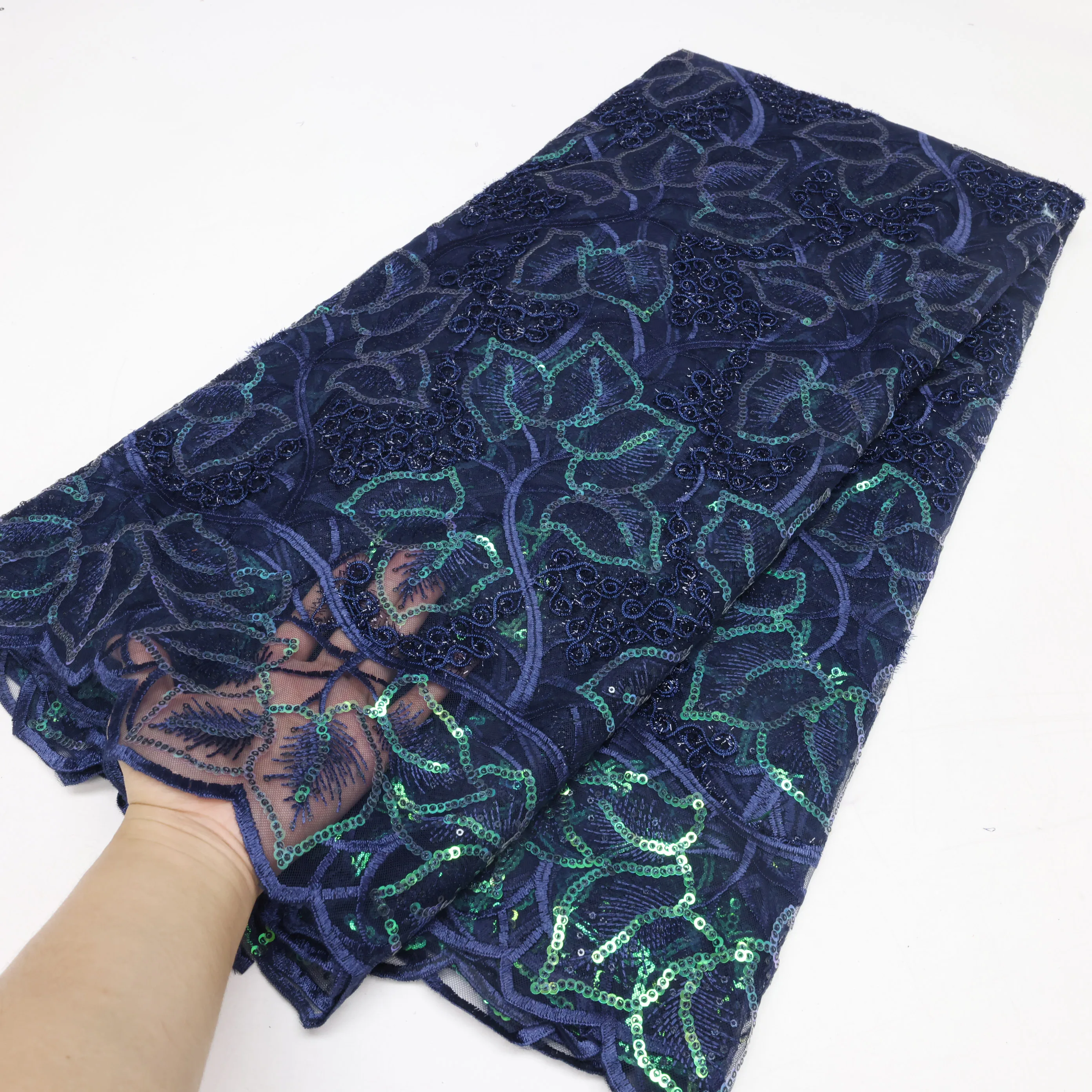 럭셔리 하이 퀄리티 아프리카 레이스 원단, 프랑스 그물 스팽글 원단, 나이지리..