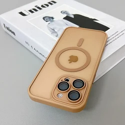 Magnetic Luxury Matte Translucent Shockproof Armor Case with Magsafe Compatibility - iPhone 12 Pro (Desert Gold)