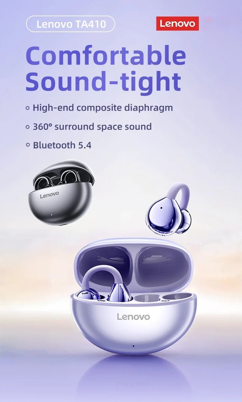 S3eb3ae60979d4fcfbad98f9fb1faba32F Lenovo Wireless Bluetooth 5.4 Earphones TWS Panoramic Sound Effects Ultra Long Battry Life Headphones Comfortable To Wear TA410