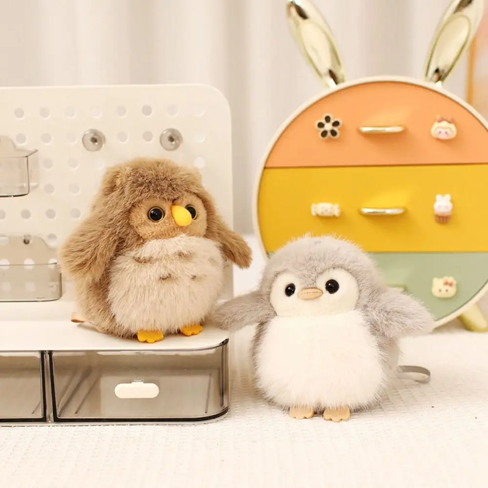 PP Cotton Penguin Stuffed Plush Toy Soft Fun Doll Magnetic Shoulder Standing Owl Doll Handmade Comfortable Pet Bird Stuffed Doll