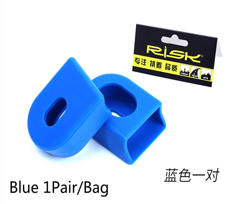 Bike Crank Cover RISK 2pcs Bicycle Crank Protector Cover Silicon MTB Mountain Road Bike Crank Arm Cap for SLX XT Chainwheel Wheel Crankset Cover