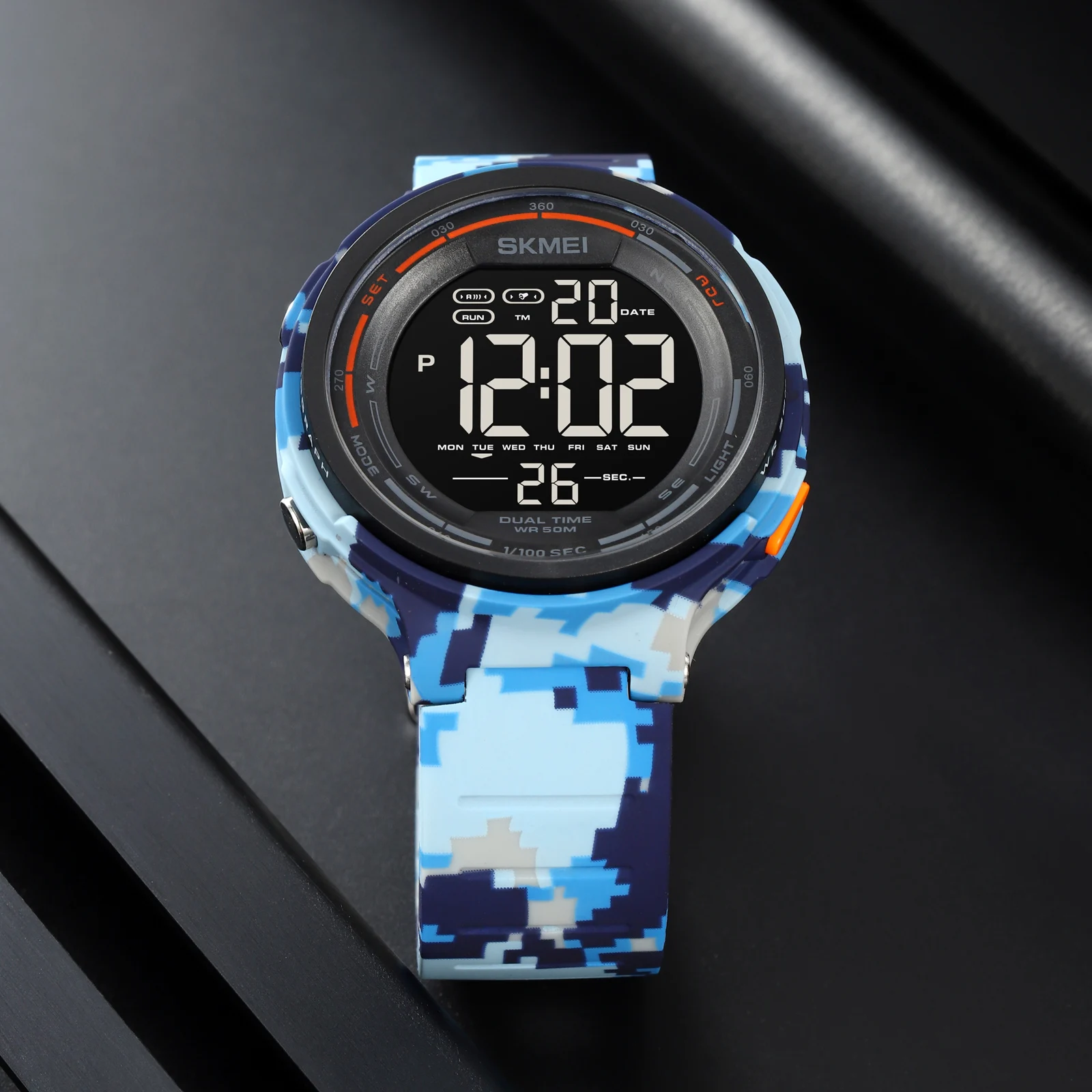 SKMEI Orologio Sportivo Digitale Da Uomo, Militare, Impermeabile, Con Schermo A LED, Ampio Quadrante, Cronometro, Sveglia, Orologio Da Polso, Nero