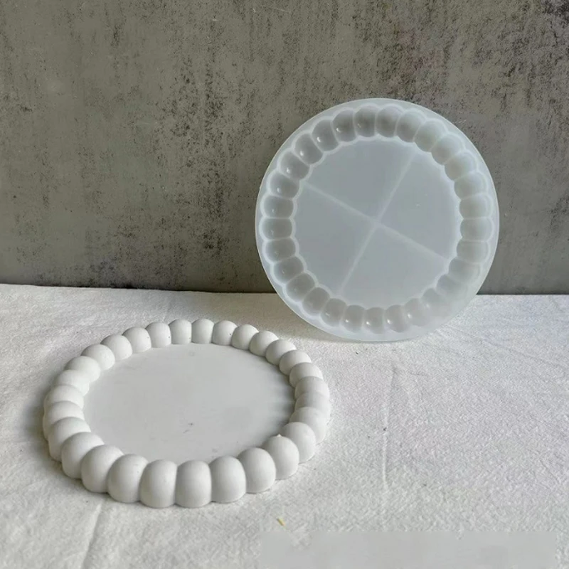 DIY Bubble Coaster Plaster Silicone Mold Handmade Storage Tray Epoxy Resin Casting Mould Concrete Cement Craft Molds Home Decor silicone mold